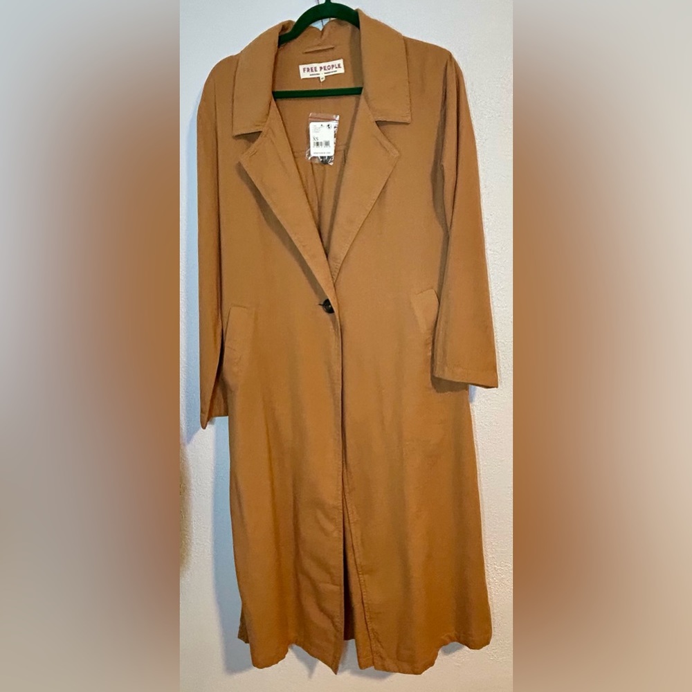 NWT Free People • We the Free Rae Linen Longline Duster XS - Picture 2 of 10